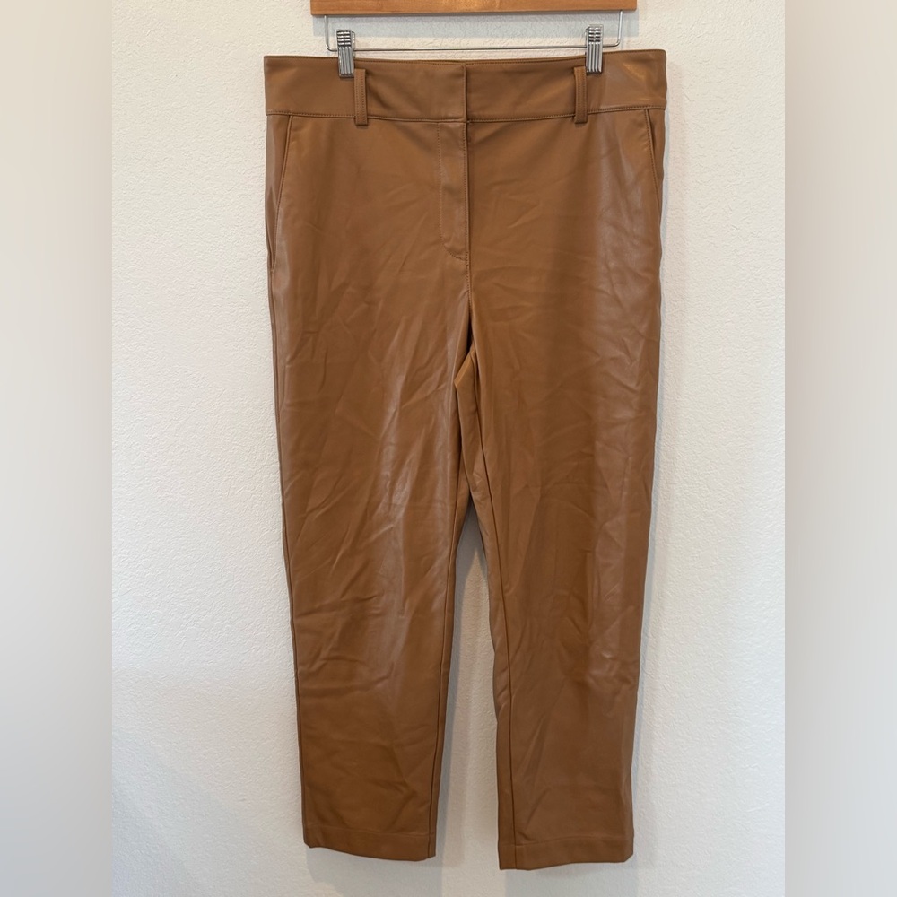 LOFT Camel Faux Leather Pants